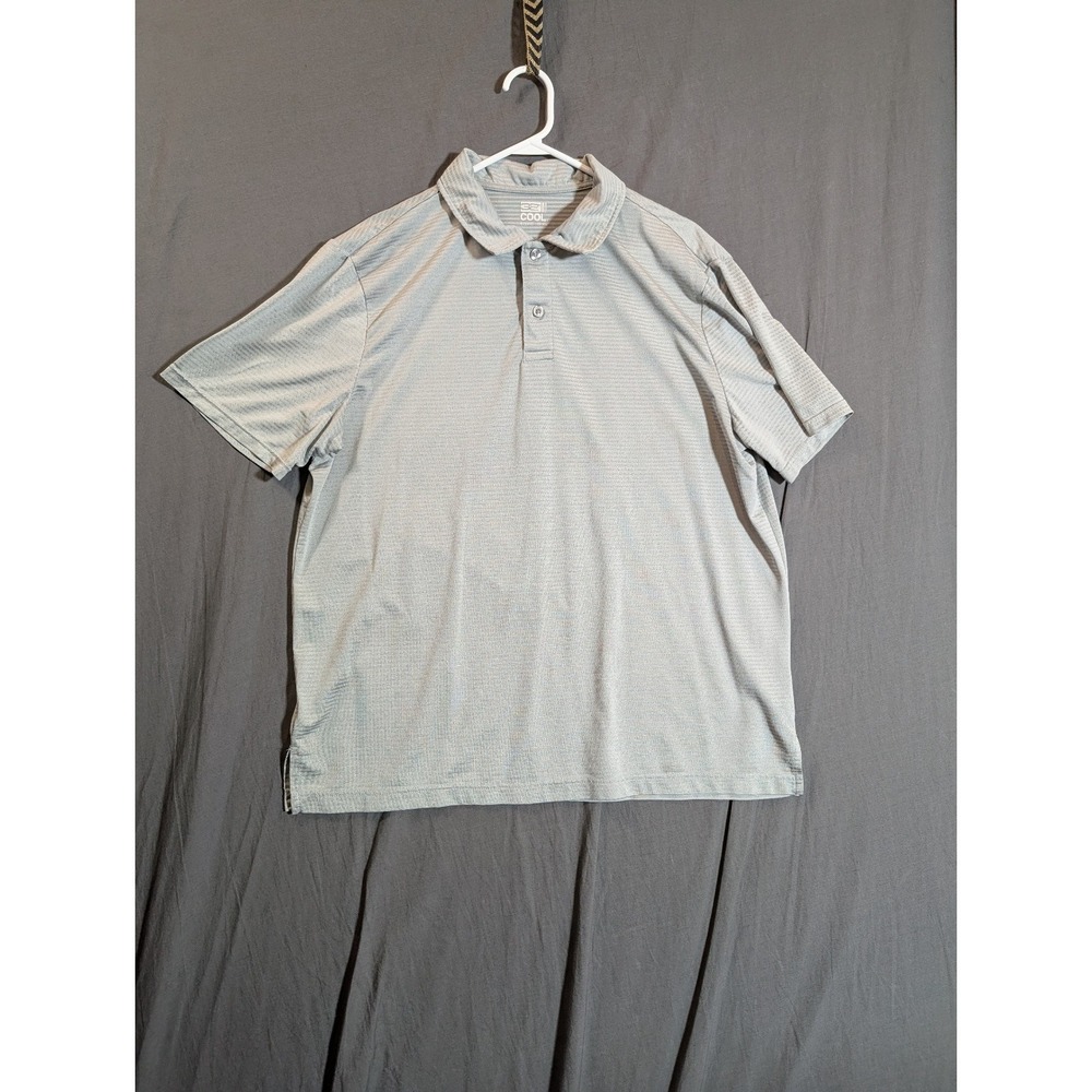 32 Degrees Cool Collared Shirt Mens XL Light Olive Green Short Sleeve Golf Polo